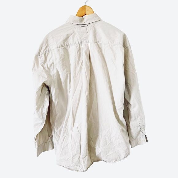 Tommy Hilfiger Beige Lion Crest Logo Long Sleeve Button Down Dress Shirt - Picture 3 of 9